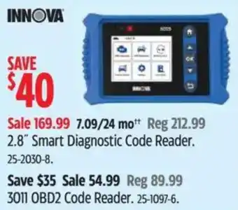 Canadian Tire Innova 2.8" Smart Diagnostic Code Reader offer