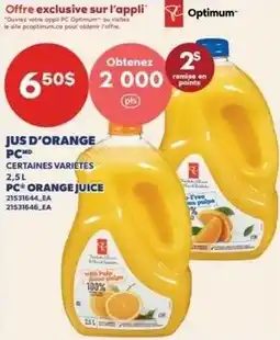 Provigo PC orange juice offer