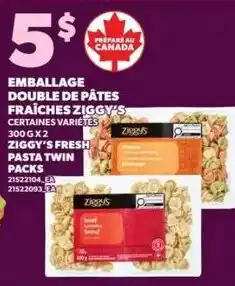 Provigo Ziggy's fresh pasta twin packs offer