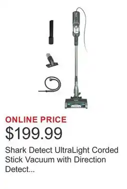 Costco Shark Detect UltraLight Corded Stick Vacuum with Direction Detect and Self-Cleaning Brushroll offer