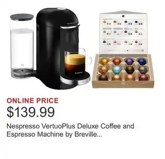 Costco Nespresso VertuoPlus Deluxe Coffee and Espresso Machine by Breville with $25 Nespresso Coffee Credit offer