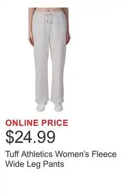 Costco Tuff Athletics Women's Fleece Wide Leg Pants offer