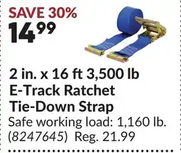 Princess Auto 2 in. x 16 ft 3,500 lb E-Track Ratchet Tie-Down Strap offer