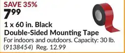 Princess Auto 1 x 60 in. Black Double-Sided Mounting Tape offer