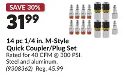 Princess Auto 14 pc 1/4 in. M-Style Quick Coupler/Plug Set offer