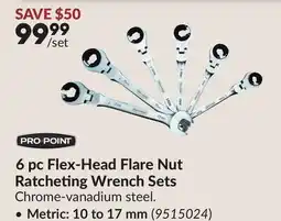 Princess Auto 6 pc Flex-Head Flare Nut Ratcheting Wrench Sets, Metric: 10 to 17 mm offer