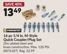 Princess Auto 16 pc 1/4 in. M-Style Quick Coupler/Plug Set offer