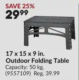 Princess Auto 17 x 15 x 9 in. Outdoor Folding Table offer