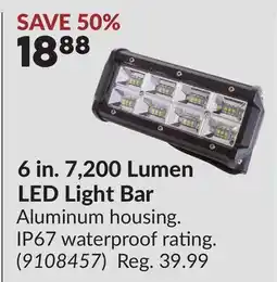 Princess Auto 6 in. 7,200 Lumen LED Light Bar offer