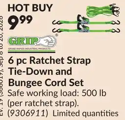 Princess Auto 6 pc Ratchet Strap Tie-Down and Bungee Cord Set offer
