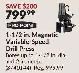 Princess Auto 1-1/2 in. Magnetic Variable-Speed Drill Press offer