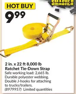 Princess Auto 2 in. x 22 ft8,000 lb Ratchet Tie-Down Strap offer