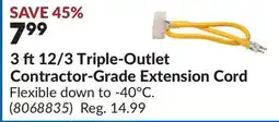 Princess Auto 3 ft 12/3 Triple-Outlet Contractor-Grade Extension Cord offer