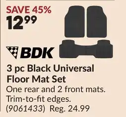 Princess Auto 3 pc Black Universal Floor Mat Set offer