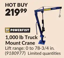 Princess Auto 1,000 lb Truck Mount Crane offer
