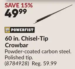 Princess Auto 60 in. Chisel-Tip Crowbar offer