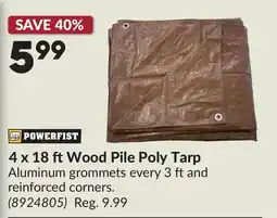 Princess Auto 4 x 18 ftWood Pile Poly Tarp offer