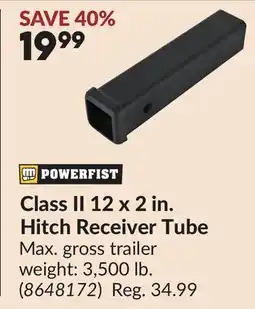 Princess Auto Class II 12 x 2 in. Hitch Receiver Tube offer