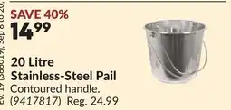 Princess Auto 20 Litre Stainless-Steel Pail offer