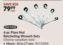 Princess Auto 6 pc Flare Nut Ratcheting Wrench Sets, Metric: 10 to 17 mm offer