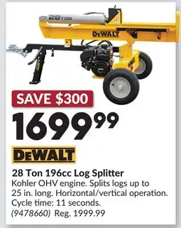 Princess Auto 28 Ton 196cc Log Splitter offer
