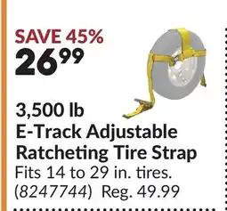 Princess Auto 3,500 lb E-Track Adjustable Ratcheting Tire Strap offer