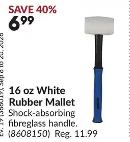 Princess Auto 16 oz White Rubber Mallet offer