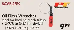 Princess Auto Oil Filter Wrenches, 2-7/8 to 3-1/4 in. Swivel offer