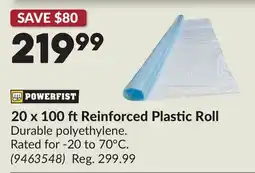 Princess Auto 20 x 100 ft Reinforced Plastic Roll offer