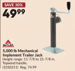 Princess Auto 5,000 lb Mechanical Implement Trailer Jack offer