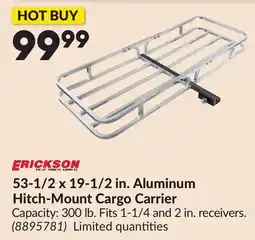 Princess Auto 53-1/2 x 19-1/2 in. Aluminum Hitch-Mount Cargo Carrier offer
