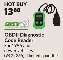 Princess Auto OBDII Diagnostic Code Reader offer