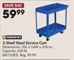 Princess Auto 2-Shelf Steel Service Cart offer
