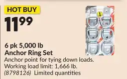 Princess Auto 6 pk 5,000 lb Anchor Ring Set offer