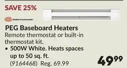 Princess Auto PEG Baseboard Heaters offer