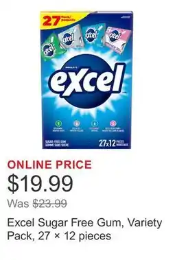 Costco Excel Sugar Free Gum, Variety Pack, 27 × 12 pieces offer