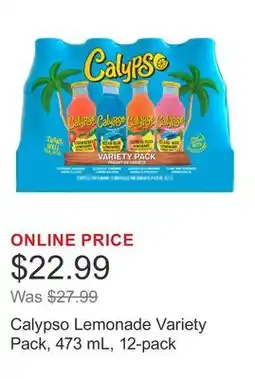 Costco Calypso Lemonade Variety Pack, 473 mL, 12-pack offer