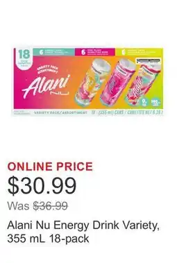 Costco Alani Nu Energy Drink Variety, 355 mL 18-pack offer