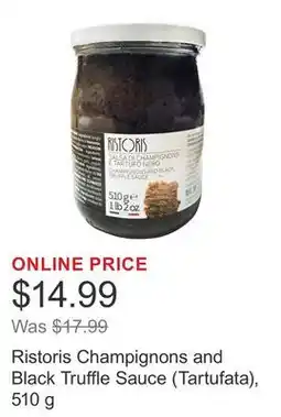 Costco Ristoris Champignons and Black Truffle Sauce (Tartufata) offer