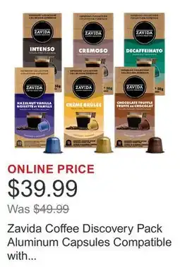 Costco Zavida Coffee Discovery Pack Aluminum Capsules Compatible with Nespresso Original System, 60 count offer