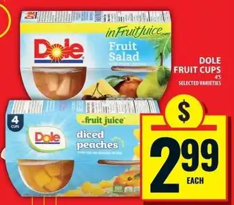 Food Basics Dole fruit cups offer
