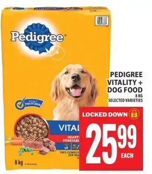 Food Basics Pedigree vitality + dog food offer