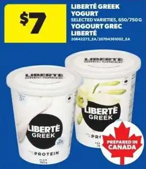 Real Canadian Superstore Liberté Greek yogurt offer