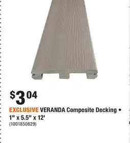 Home Depot EXCLUSIVE VERANDA Composite Decking • 1 x 5.5 x 12' offer