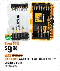 Home Depot EXCLUSIVE 24-PIECE DEWALT MAXFIT Driving Bit Set offer