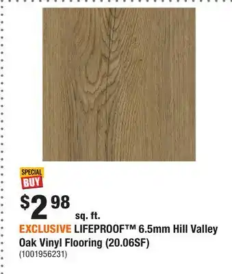 Home Depot EXCLUSIVE LIFEPROOF 6.5mm Hill Valley Oak Vinyl Flooring (20.06SF) offer