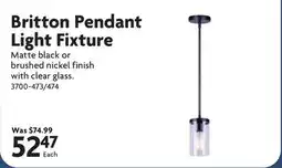 Home Hardware Britton Pendant Light Fixture offer