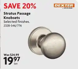 Home Hardware Stratus Passage Knobsets offer