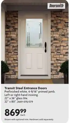 Home Hardware Transit Steel Entrance Doors offer