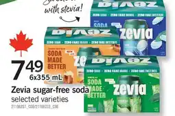 Fortinos ZEVIA SUGAR-FREE SODA offer